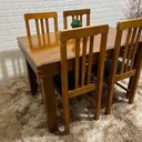 Ver imagem 4 de Conjunto Fixo Colonial Mesa 120x80 com 4 Cadeiras Cor:mel