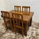 Ver imagem 3 de Conjunto Fixo Colonial Mesa 120x80 com 4 Cadeiras Cor:mel