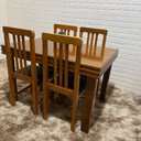 Ver imagem 5 de Conjunto Fixo Colonial Mesa 120x80 com 4 Cadeiras Cor:mel