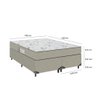 Cama Box Casal Bipartido + Colchão D33 One Face - Suede Bege - 2
