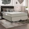Cama Box Casal Bipartido + Colchão D33 One Face - Suede Bege - 3