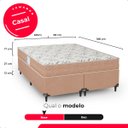 Ver imagem 3 de Cama Box Casal Bipartido + Colchão D33 One Face - Suede Bege