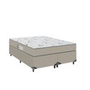Ver imagem 1 de Cama Box Casal Bipartido + Colchão D33 One Face - Suede Bege