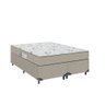 Cama Box Casal Bipartido + Colchão D33 One Face - Suede Bege - 1