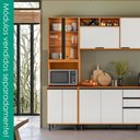 Ver imagem 5 de Paneleiro Cristaleira 220x60 cm 4 Portas Vidro Ravena Freijo Off Acetinado Poliman
