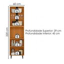 Ver imagem 3 de Paneleiro Cristaleira 220x60 cm 4 Portas Vidro Ravena Freijo Off Acetinado Poliman
