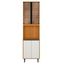 Ver imagem 1 de Paneleiro Cristaleira 220x60 cm 4 Portas Vidro Ravena Freijo Off Acetinado Poliman