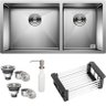 Cuba Dupla Quadrada Inox 304 Gourmet 9040 Assimétrica com Acessórios- Ec049 - 1