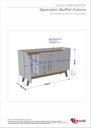 Ver imagem 5 de Buffet Aparador 1 Gaveta 4 Portas Retro Pés de Madeira Future