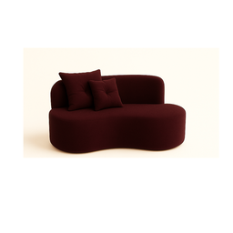 Conjunto Decorativo 02 Poltronas + Sofá Curvo Orgânico Nature Gaia Suede Bordo - Montanaris Decor - 2