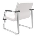 Ver imagem 6 de Cadeira de Escritório Recepção com Braço Fixa Cromada Lev P03 Vinil Branco - Lyam Decor