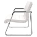 Ver imagem 5 de Cadeira de Escritório Recepção com Braço Fixa Cromada Lev P03 Vinil Branco - Lyam Decor