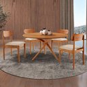 Ver imagem 1 de Sala de Jantar Mesa Ballare 135cm Tampo Laminado Redondo com 4 Cadeiras Star