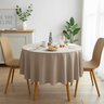 Toalha de Mesa Redonda em Tecido Oxford Bege Claro - 2