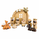 Ver imagem 2 de Presépio Infantil 10 Peças Resina com Estábulo 8cm Decoração Natal 1633-Infantil