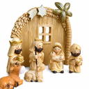 Ver imagem 3 de Presépio Infantil 10 Peças Resina com Estábulo 8cm Decoração Natal 1633-Infantil
