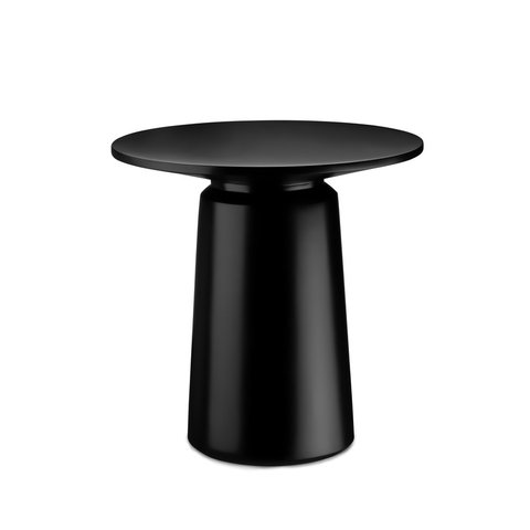 Mesa Redonda de Apoio Auxiliar Lateral Decorativa Costa 60cm:preto/fosco