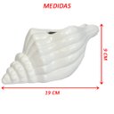 Ver imagem 5 de Vaso Decorativo Flores Cerâmica Branco Concha Espiral Oceano