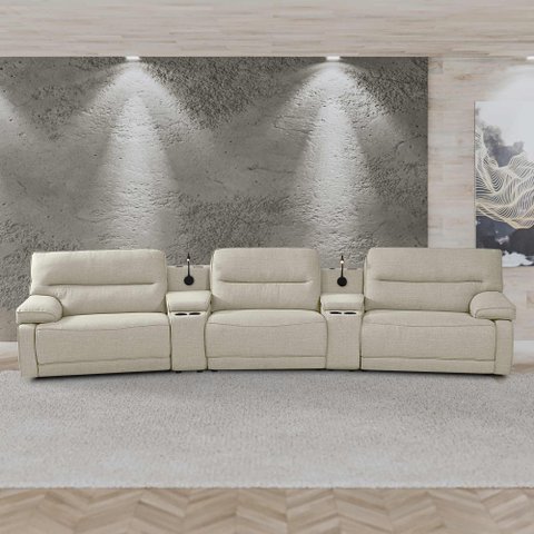 Sofá Decorativo Swift Curvo Elétrico C/porta Copos Baú Cooler Reclinável Retrátil Som Bluetooth e Ca