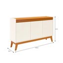 Ver imagem 2 de Buffet Aparador 3 Portas Ripado Bahamas 136cm - Via Nossa - Off White e Cedro
