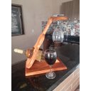 Ver imagem 5 de Adega bebidas Vinho madeira violão 30x30 2 garrafas 2 taças