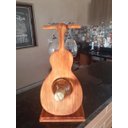 Ver imagem 4 de Adega bebidas Vinho madeira violão 30x30 2 garrafas 2 taças