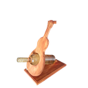 Ver imagem 2 de Adega bebidas Vinho madeira violão 30x30 2 garrafas 2 taças