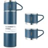 Garrafa Térmica Viagem Inox Kit Vacuum Flask Set 500ml com 3 Xícaras Quente Frio - 1