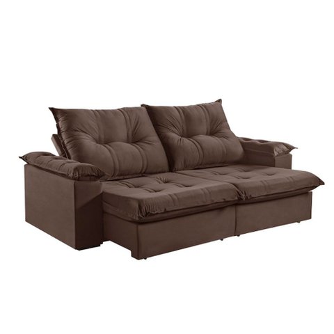Sofá 3 Lugares Retrátil 230cm Pillow Top Reclinável Molas Ensacadas M-191