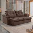 Ver imagem 2 de Sofá 3 Lugares Retrátil 230cm Pillow Top Reclinável Molas Ensacadas M-191