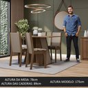 Ver imagem 5 de Conjunto Sala de Jantar Mesa Tampo de Madeira 4 Cadeiras Rustic/crema/bege Marrom Sophie Madesa