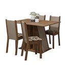 Ver imagem 2 de Conjunto Sala de Jantar Mesa Tampo de Madeira 4 Cadeiras Rustic/crema/bege Marrom Sophie Madesa
