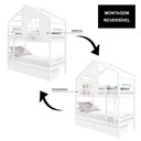 Ver imagem 3 de Beliche Casinha com Janela com 02 Gavetas Madeira Maciça Branco Housin