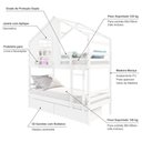 Ver imagem 4 de Beliche Casinha com Janela com 02 Gavetas Madeira Maciça Branco Housin