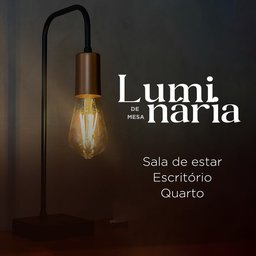 Abajur Luminária Curvado de Mesa Preto Cobre de Alumínio e Bivolt Soquete E27 - 4