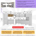 Ver imagem 3 de Armário de Cozinha Modulada 12 Pçs com Balcão de Pia Siena Multimóveis Mp2240 Branco