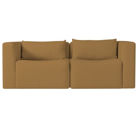 Sofá 2 Lugares Billy 150cm Orgânico Luxo Recepção Bouclé