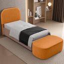 Ver imagem 2 de Cabeceira Cama Box 100cm Lanna com Puff Recamier Doha W01 Couríssimo Whisky - Lyam Decor