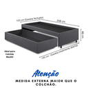 Ver imagem 3 de Base Box Cama Solteirão com Gaveta Sapateira para Colchão 96x203cm Suede