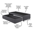 Ver imagem 6 de Base Box Cama Solteirão com Gaveta Sapateira para Colchão 96x203cm Suede
