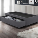 Ver imagem 4 de Base Box Cama Solteirão com Gaveta Sapateira para Colchão 96x203cm Suede