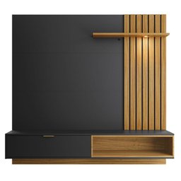 Painel para Tv Suspenso Ambiente Tocantins 1.6 Preto Acetinado Noce Milano- Colibri - 3