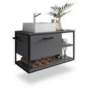 Ver imagem 2 de Gabinete de Banheiro Suspenso Placaeponto P1007 80cm Mdp com Cuba Preto/grafite