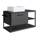 Ver imagem 1 de Gabinete de Banheiro Suspenso Placaeponto P1007 80cm Mdp com Cuba Preto/grafite