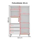Ver imagem 3 de Kit Cozinha Compacta 4 Portas 120 cm Livia Branco Reajl