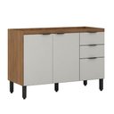 Ver imagem 3 de Balcão de Cozinha 03 Portas 02 Gavetas 120cm Firenze Amêndola Nude Prime Tx Demóbile