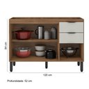 Ver imagem 2 de Balcão de Cozinha 03 Portas 02 Gavetas 120cm Firenze Amêndola Nude Prime Tx Demóbile