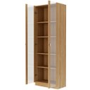 Ver imagem 7 de Estante Armário Alta Livreiro Multiuso Office 2 Portas Vidro Amêndoa