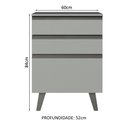 Ver imagem 3 de Balcão de Cozinha 60cm 3 Gavetas com Pés Nice Madesa