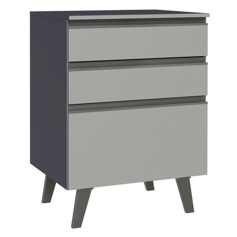 Balcão de Cozinha 60cm 3 Gavetas com Pés Nice Madesa